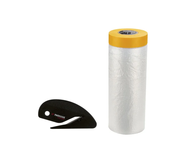 PARKSIDE PERFORMANCE® Film de masquage avec ruban adhésif et cutter. 1.4 x 25 m