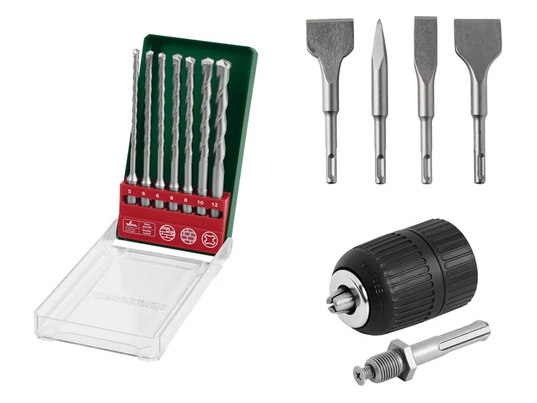 PARKSIDE® Marteau-perforateur SDS ou burin court SDS ou mandrin de perçage à serrage rapide