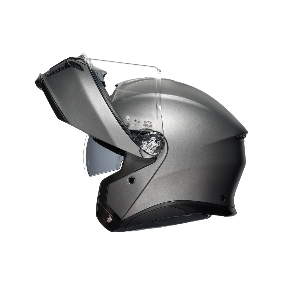 TOURMODULAR LUNA GREY MATT - MOTORBIKE FLIP UP HELMET E2206