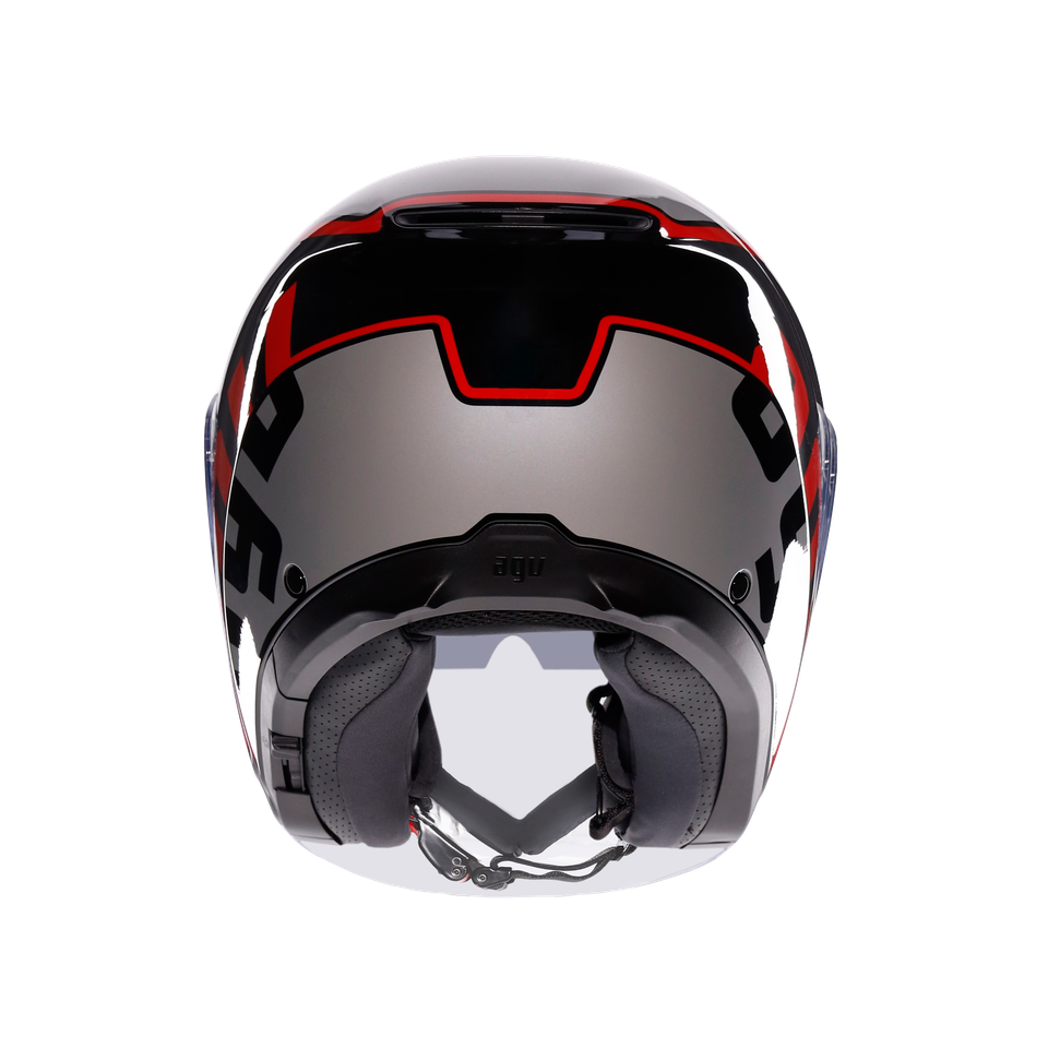 IRIDES MOTORBIKE OPEN FACE HELMET E2206 - VALENZA MATT GREY/BLACK/RED