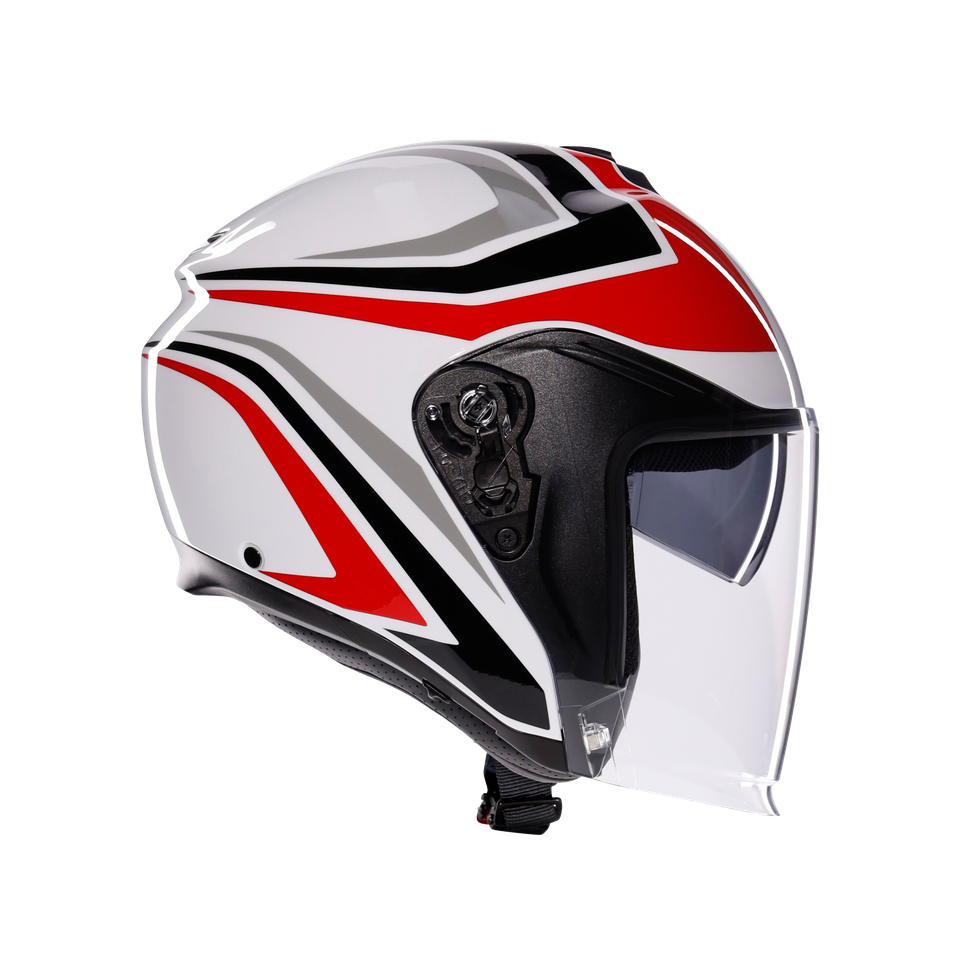 IRIDES TOLOSA BLACK/GREY/RED - MOTORBIKE OPEN FACE HELMET E2206