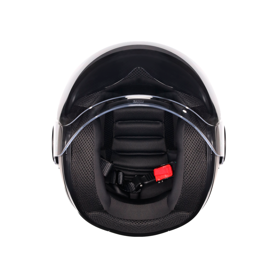 ETERES SCAGLIERI MATT GREY/RED - MOTORBIKE OPEN FACE HELMET E2206