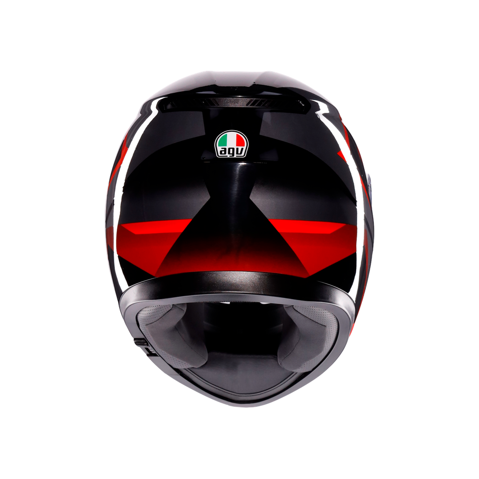 K3 STRIGA BLACK/GREY/RED - MOTORBIKE FULL FACE HELMET E2206