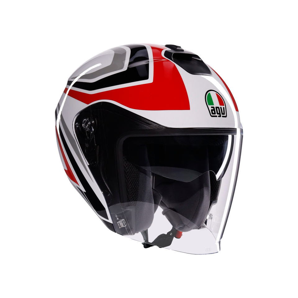 IRIDES TOLOSA BLACK/GREY/RED - MOTORBIKE OPEN FACE HELMET E2206