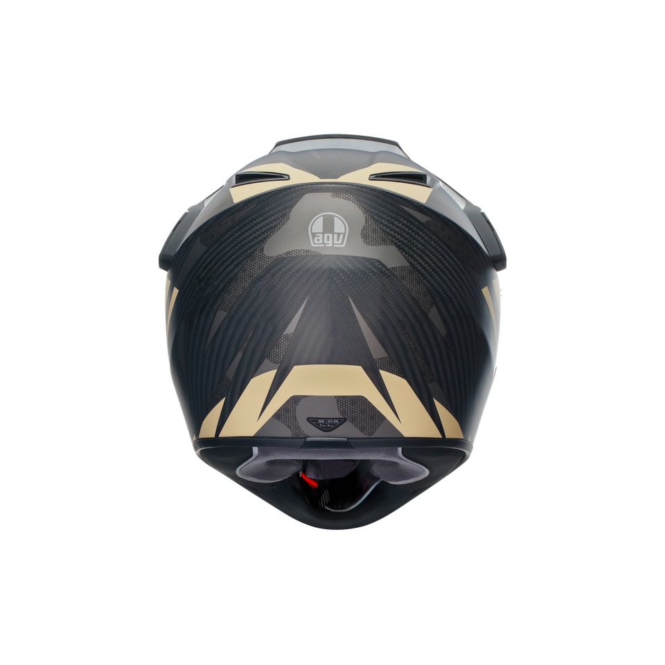 AX9 STEPPA MATT CARBON/GREY/SAND - MOTORBIKE FULL FACE HELMET E2206