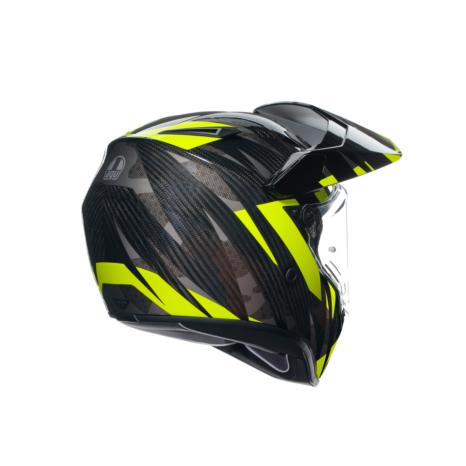 AX9 STEPPA CARBON/GREY/YELLOW FLUO - MOTORBIKE FULL FACE HELMET E2206