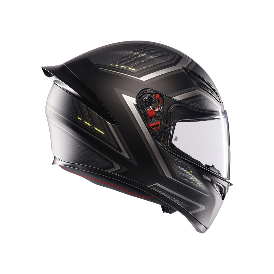 K1 S SLING MATT BLACK/GREY - MOTORBIKE FULL FACE HELMET E2206