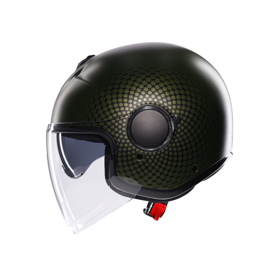 ETERES ANDORA MATT GREEN/BLACK - MOTORBIKE OPEN FACE HELMET E2206