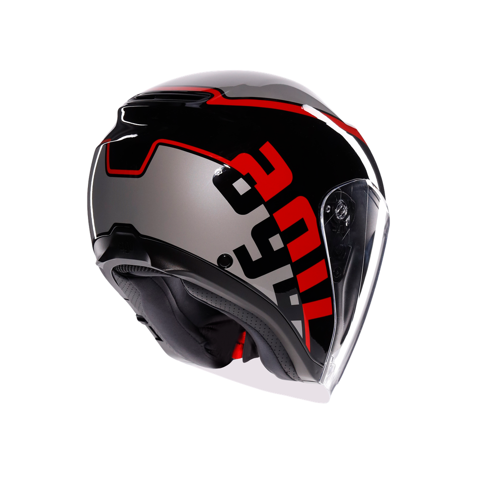 IRIDES MOTORBIKE OPEN FACE HELMET E2206 - VALENZA MATT GREY/BLACK/RED