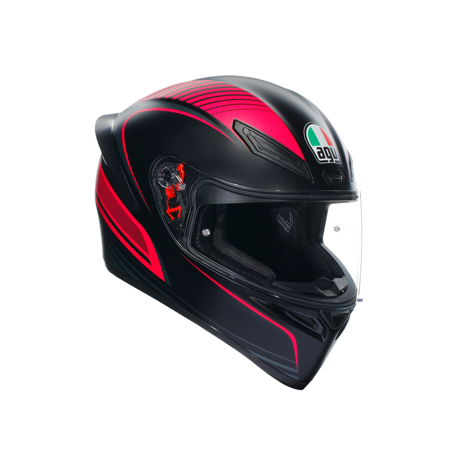 K1 S WARMUP BLACK/PINK - MOTORBIKE FULL FACE HELMET E2206