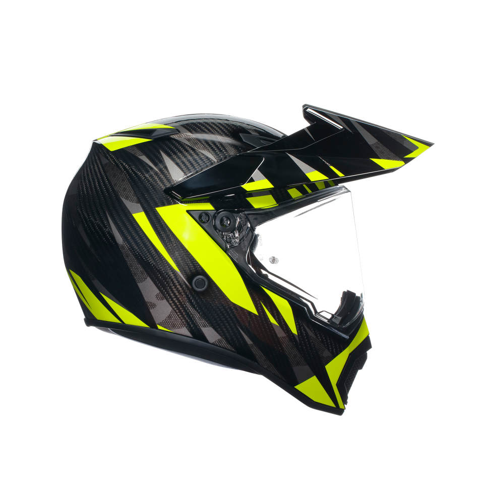 AX9 STEPPA CARBON/GREY/YELLOW FLUO - MOTORBIKE FULL FACE HELMET E2206