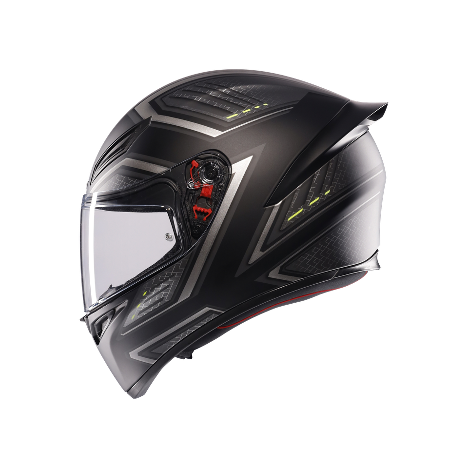 K1 S SLING MATT BLACK/GREY - MOTORBIKE FULL FACE HELMET E2206