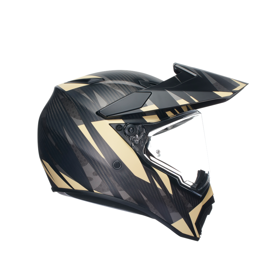 AX9 STEPPA MATT CARBON/GREY/SAND - MOTORBIKE FULL FACE HELMET E2206
