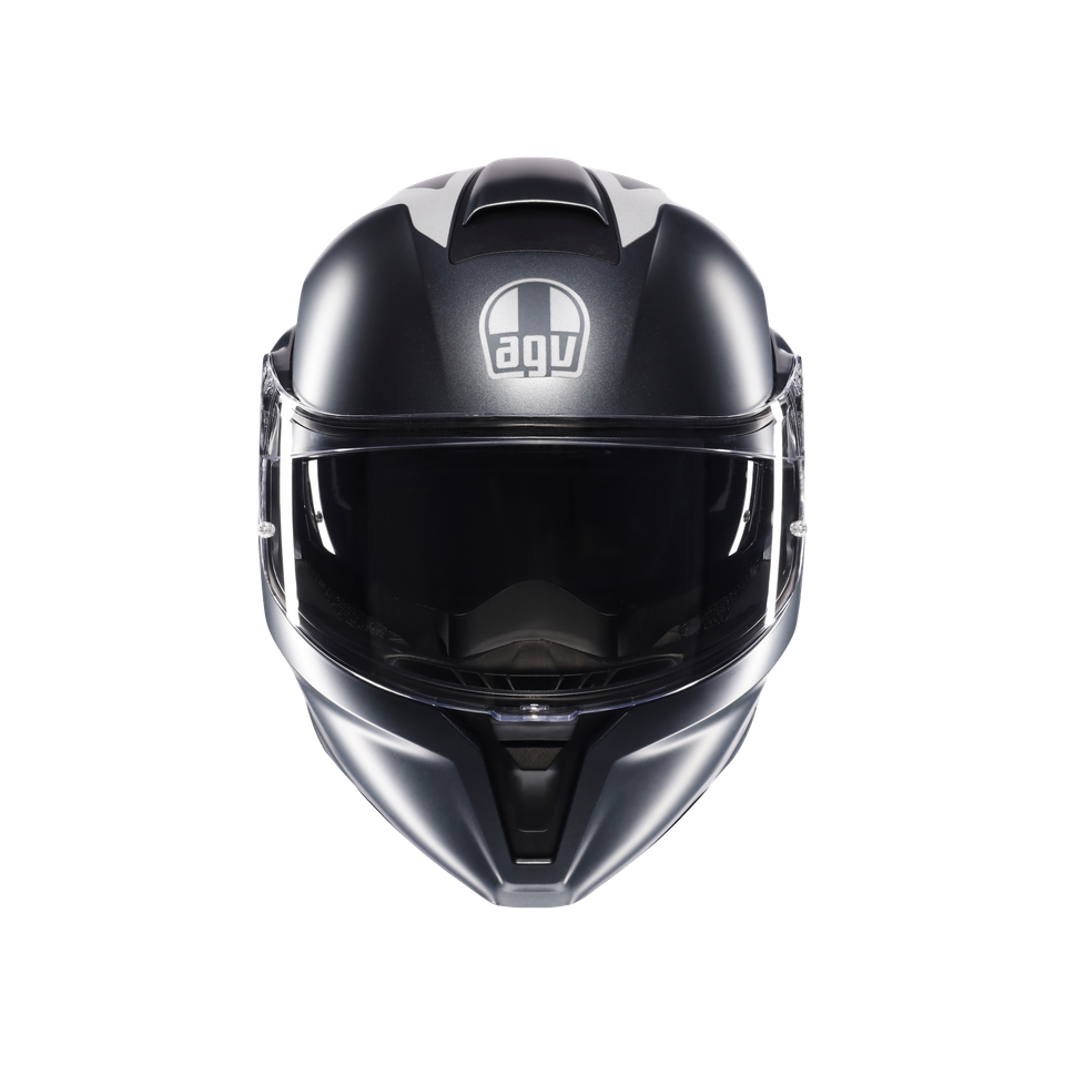 STREETMODULAR RESIA MATT GREY/SILVER/RED - MOTORBIKE FLIP UP HELMET E2206