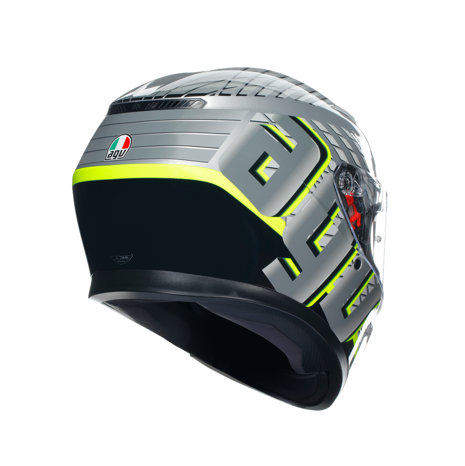K3 FORTIFY GREY/BLACK/YELLOW FLUO - MOTORBIKE FULL FACE HELMET E2206