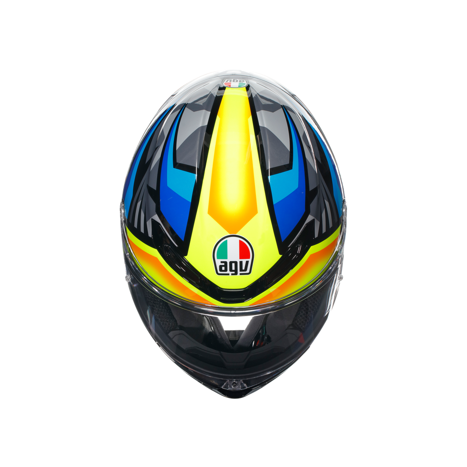 K6 S JOAN BLACK/BLUE/YELLOW - MOTORBIKE FULL FACE HELMET E2206