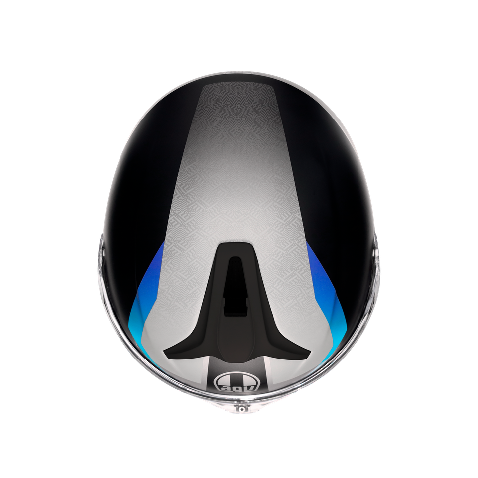 TOURMODULAR STRAY MATT BLACK/GREY/BLUE - MOTORBIKE FLIP UP HELMET E2206