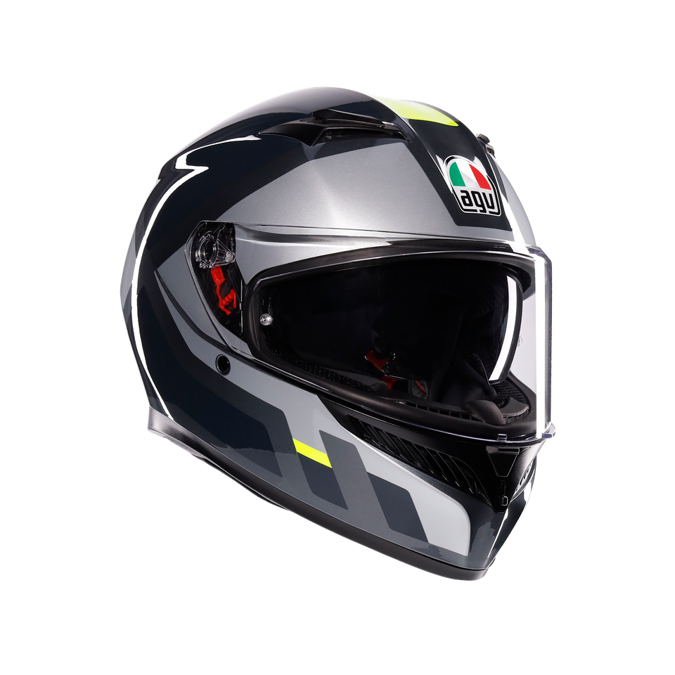 K3 SHADE GREY/YELLOW FLUO - MOTORBIKE FULL FACE HELMET E2206