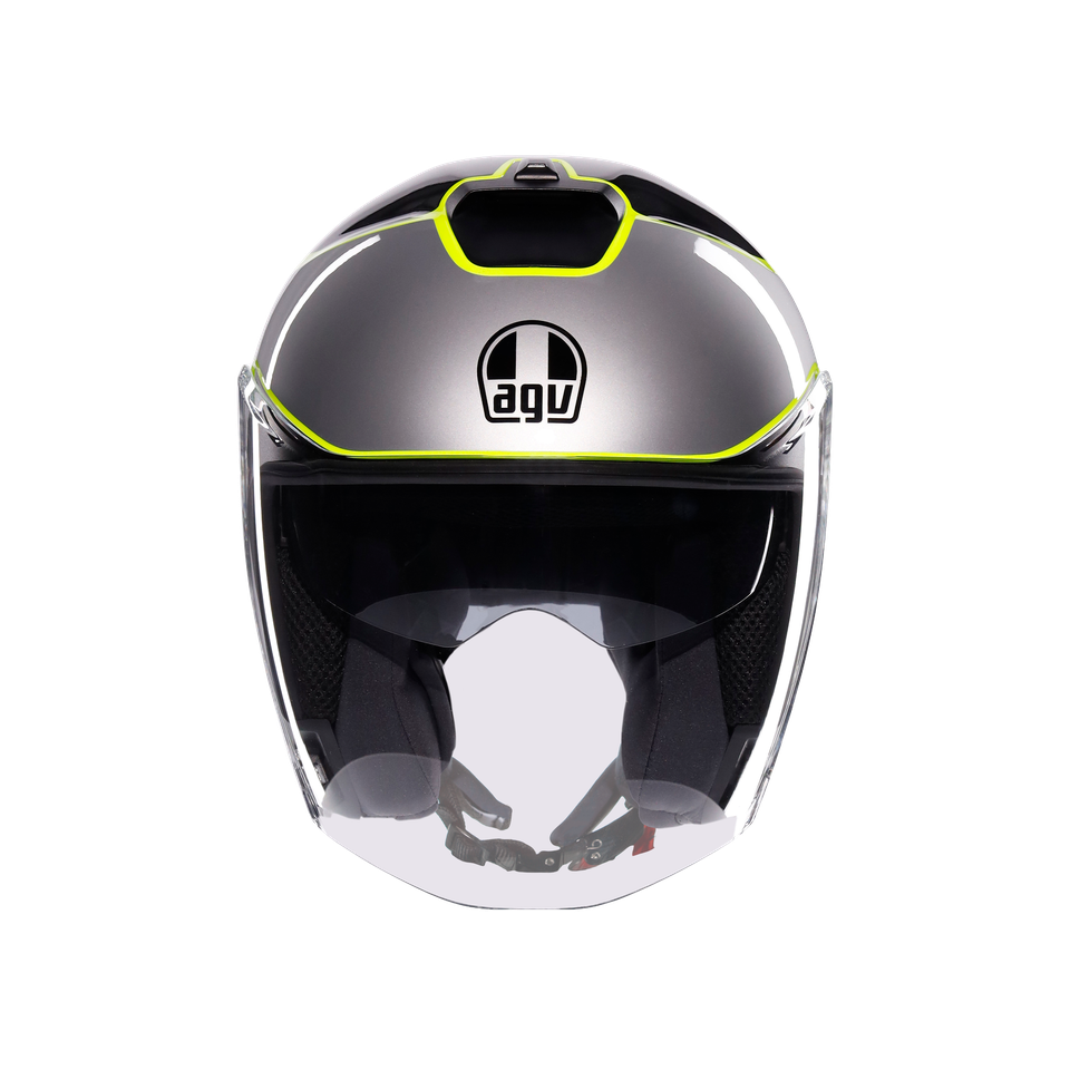 IRIDES DAVAO BLACK/GREY/YELLOW FLUO - MOTORBIKE OPEN FACE HELMET E2206