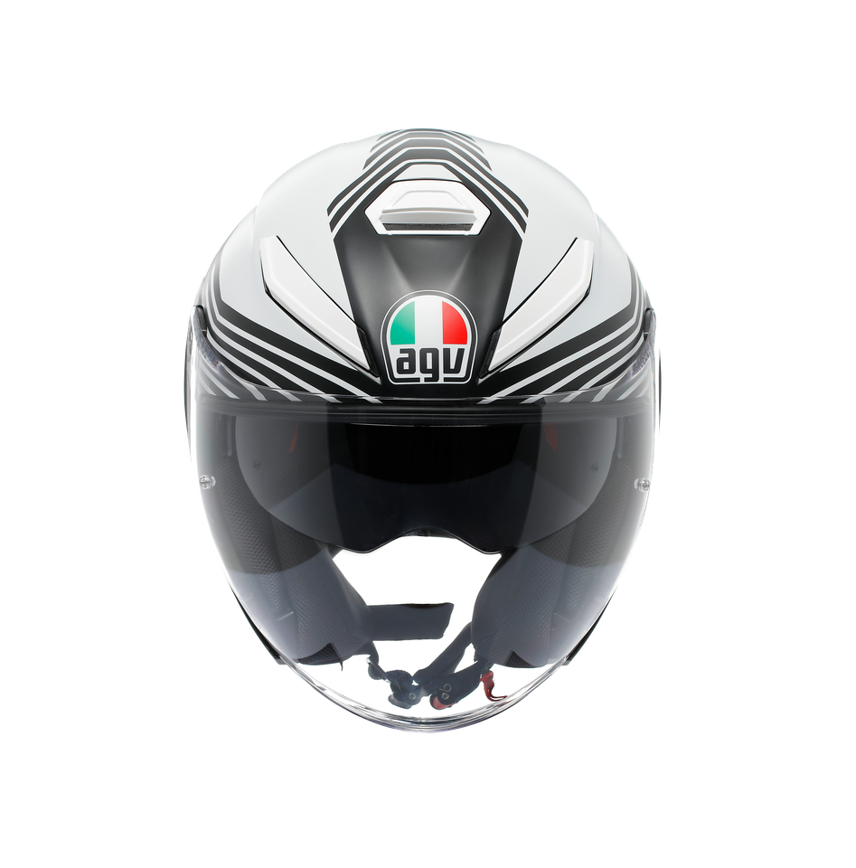 K5 JET EVO CONTROL MATT BLACK/WHITE - MOTORBIKE OPEN FACE HELMET E2206