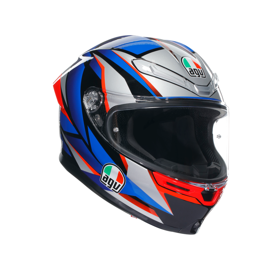 K6 S SLASHCUT BLACK/BLUE/RED - MOTORBIKE FULL FACE HELMET E2206