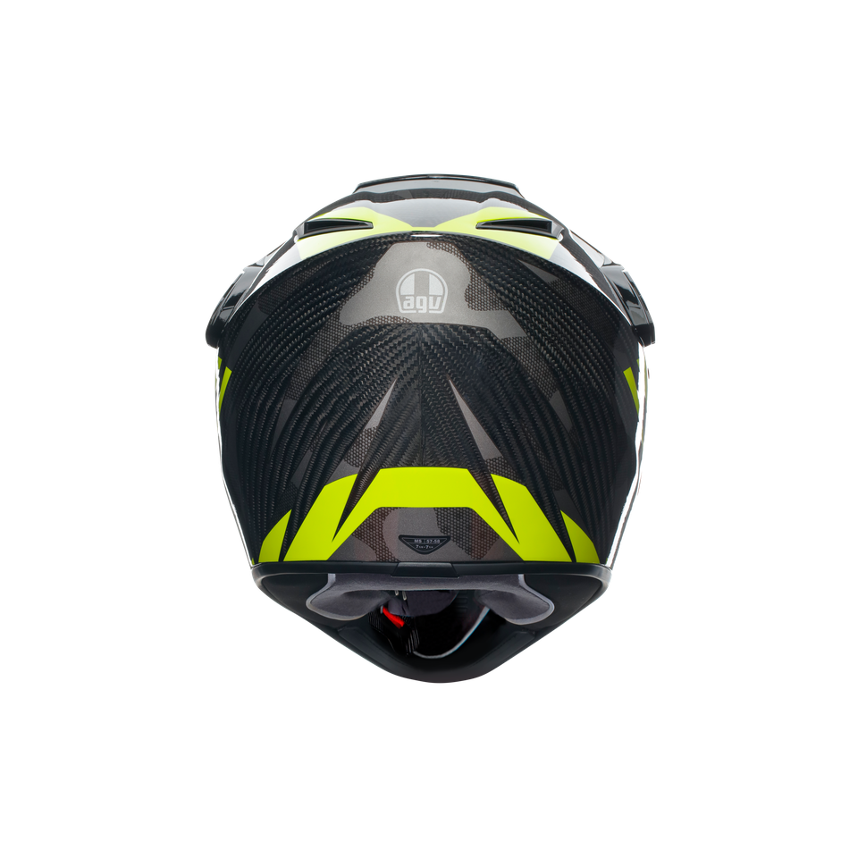 AX9 STEPPA CARBON/GREY/YELLOW FLUO - MOTORBIKE FULL FACE HELMET E2206