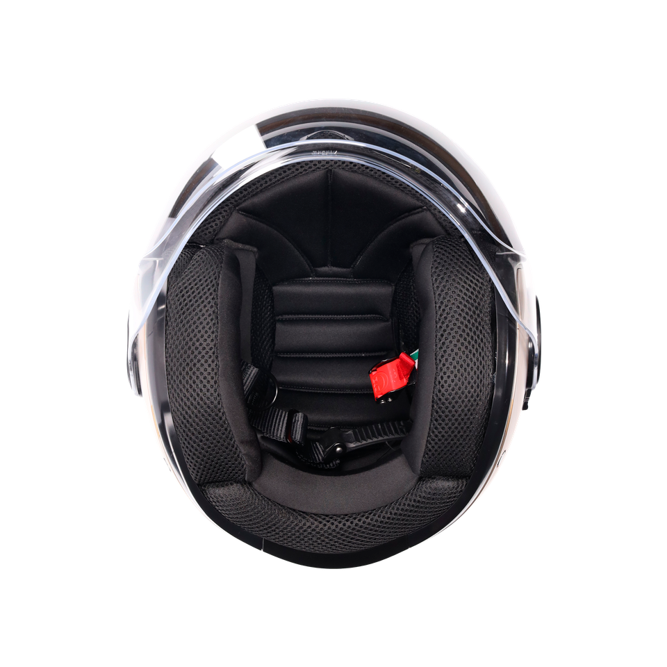 ETERES SIROLO MATT WHITE/GOLD - MOTORBIKE OPEN FACE HELMET E2206