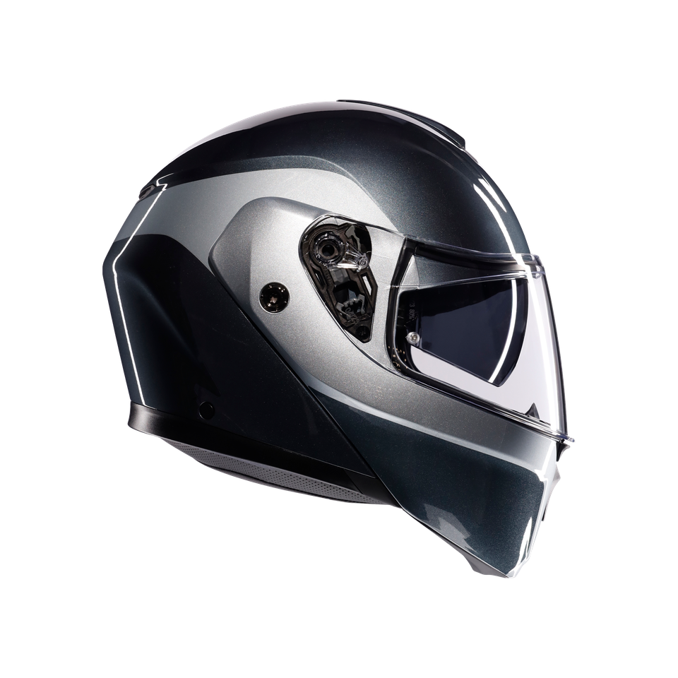 STREETMODULAR LEVICO GREY/SILVER - MOTORBIKE FLIP UP HELMET E2206