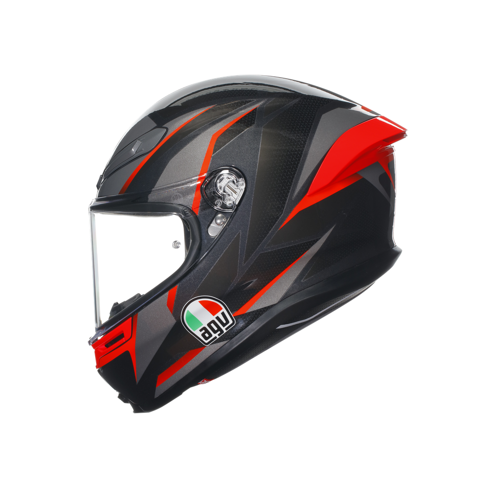 K6 S SLASHCUT BLACK/GREY/RED - MOTORBIKE FULL FACE HELMET E2206
