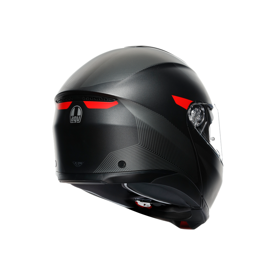TOURMODULAR FREQUENCY MATT GUNMETAL/RED - MOTORBIKE FLIP UP HELMET E2206