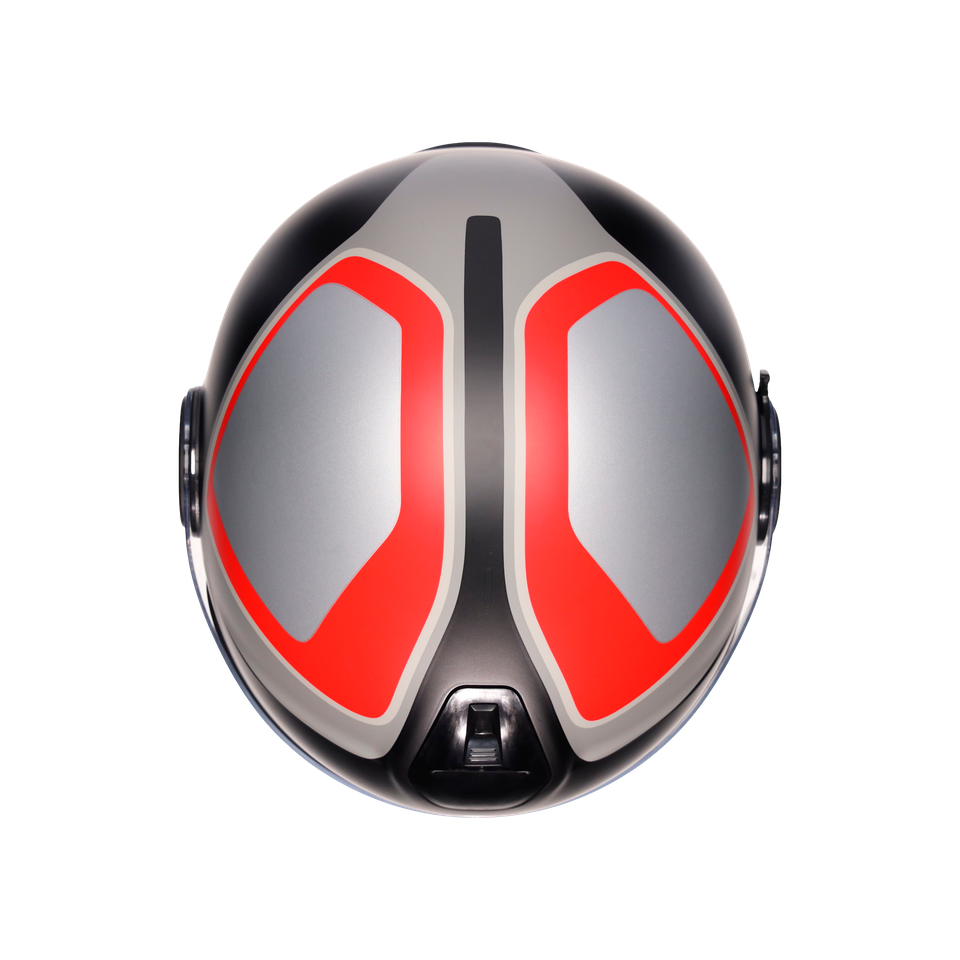 ETERES SCAGLIERI MATT GREY/RED - MOTORBIKE OPEN FACE HELMET E2206