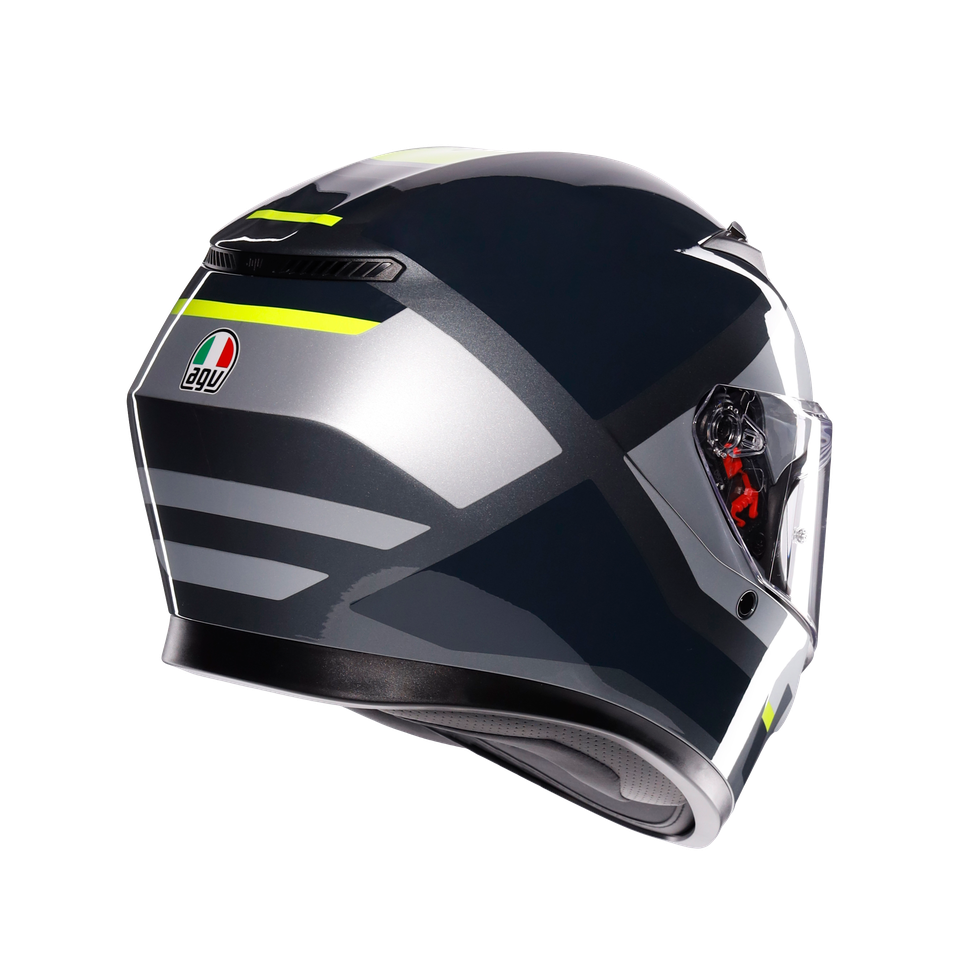 K3 SHADE GREY/YELLOW FLUO - MOTORBIKE FULL FACE HELMET E2206