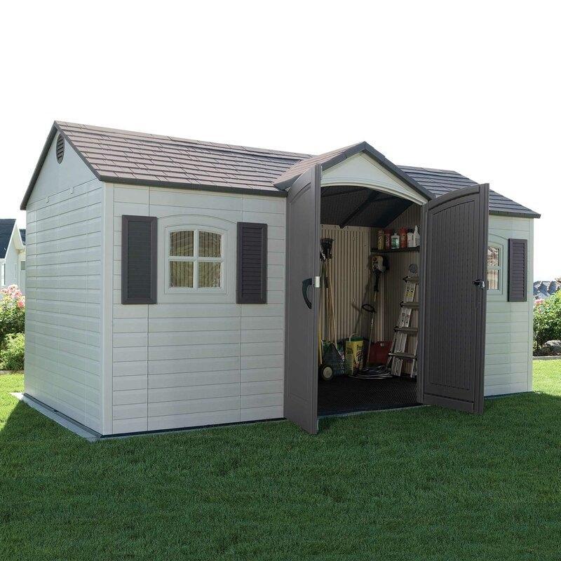 Side Entry 15 ft. W x 8 ft. D Plastic Storage Shed
