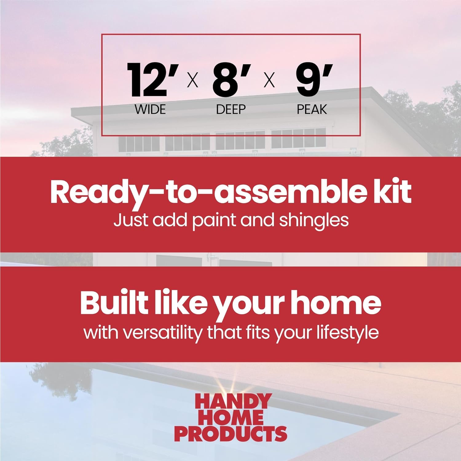 Handy Home Products Palisade 12x8 Do-it-Yourself Wooden Storage Shed with Floor