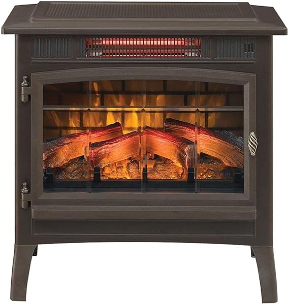Duraflame Electric Infrared Quartz Fireplace Stove with 3D Flame Effect, Black