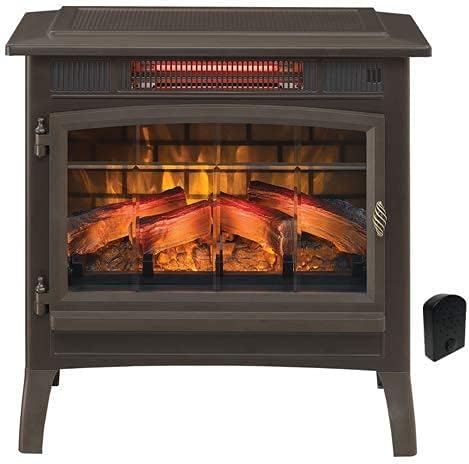 Duraflame Electric Infrared Quartz Fireplace Stove with 3D Flame Effect, Black