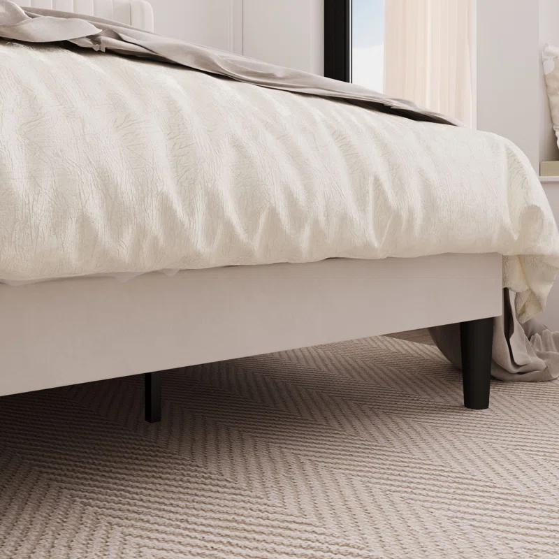 Candler Upholstered Wingback Bed