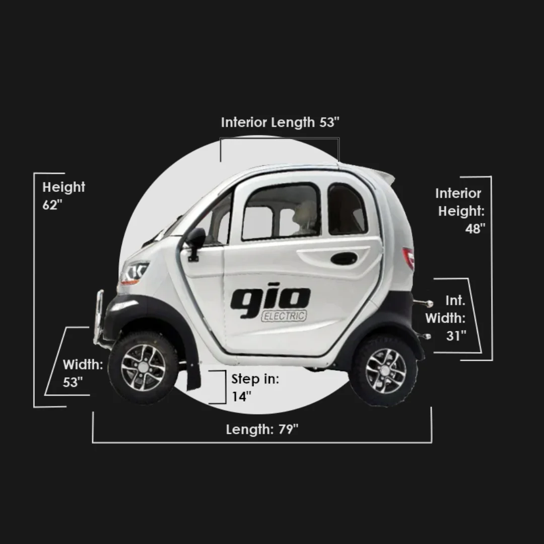GIO Golf Fully Enclosed Mobility Scooter - 30 Mile Distance - 18.5 MPH