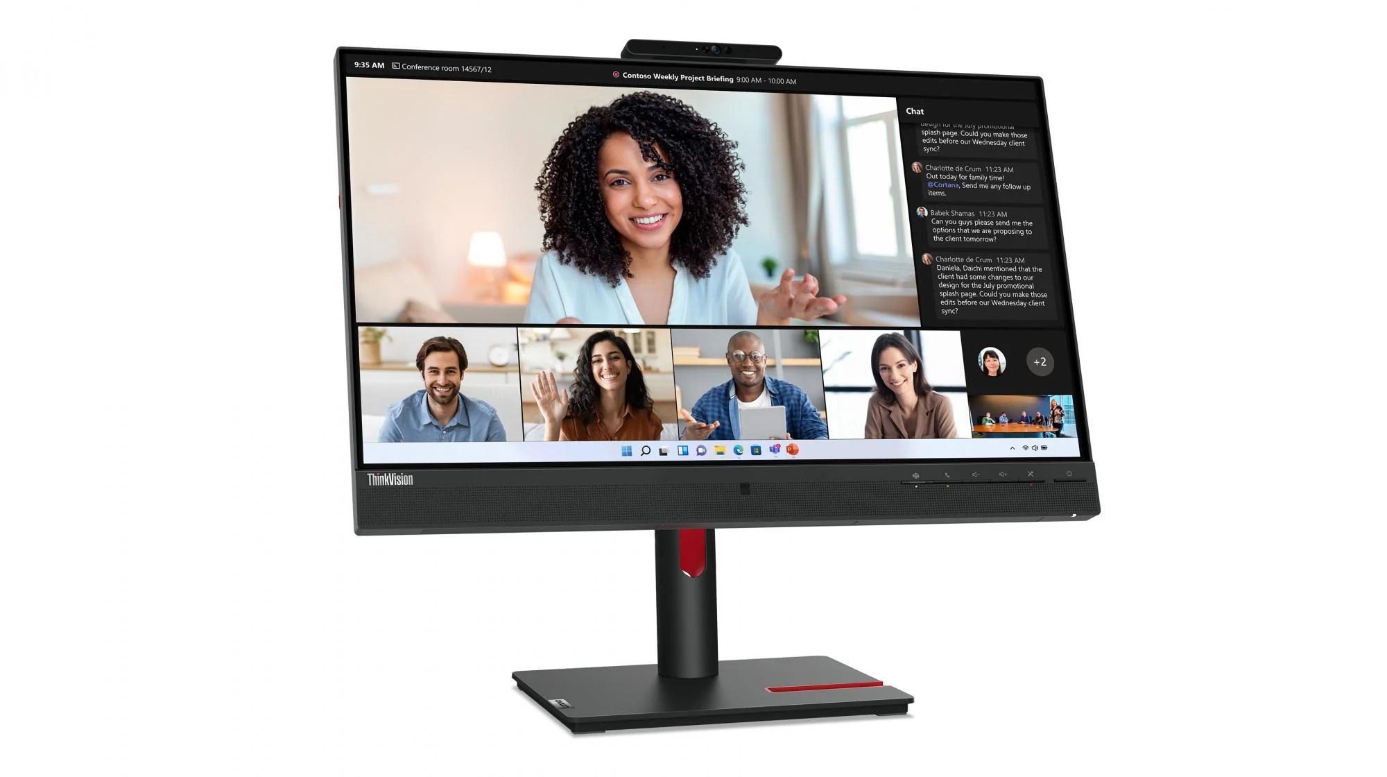 Lenovo ThinkVision T24mv-30 24 1920 x 1080 (Full HD) HDMI DisplayPort USB-C Pivot Skærm