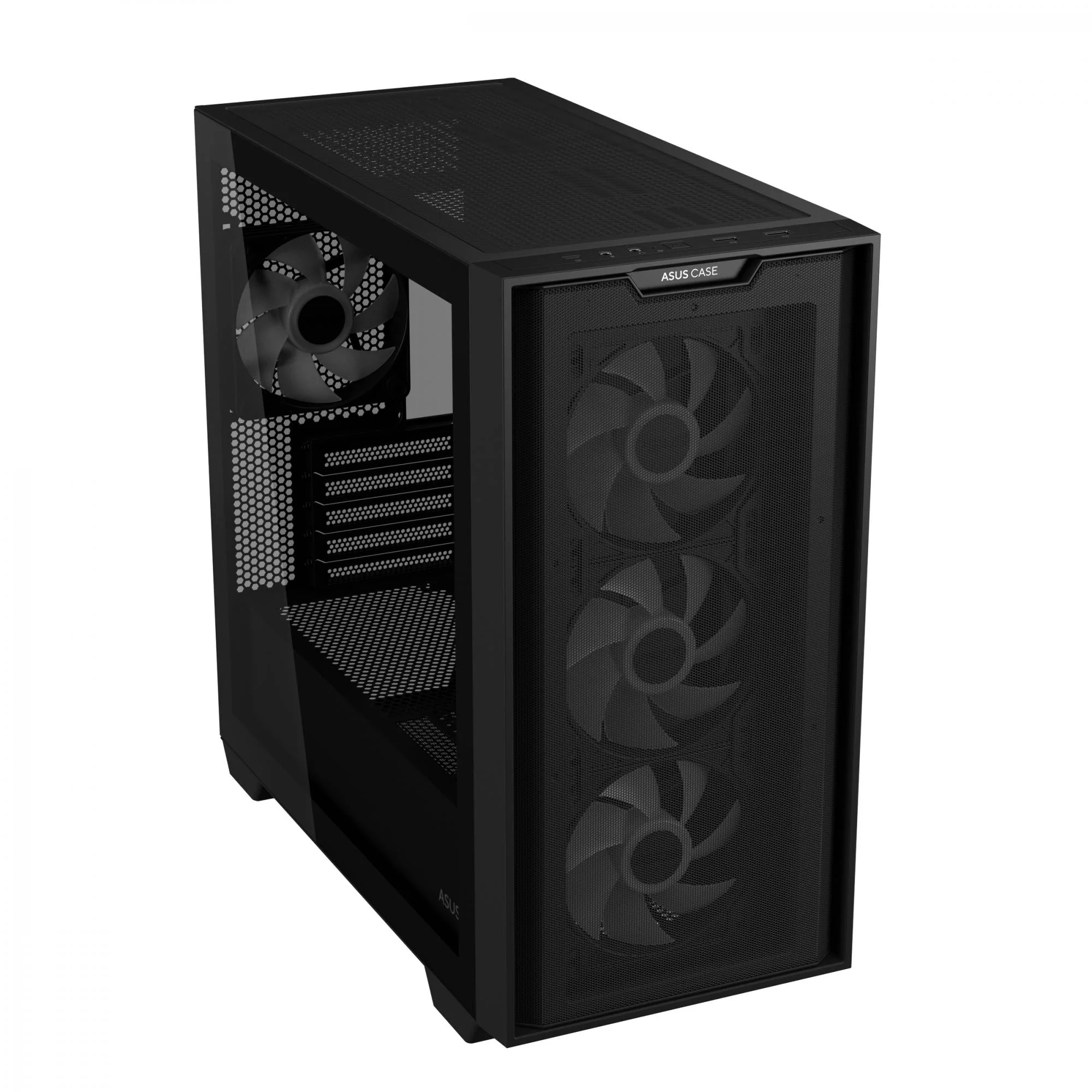ASUS A21 PLUS mATX Case with 4 Pre-installed ARGB Fans. BTF support - Black