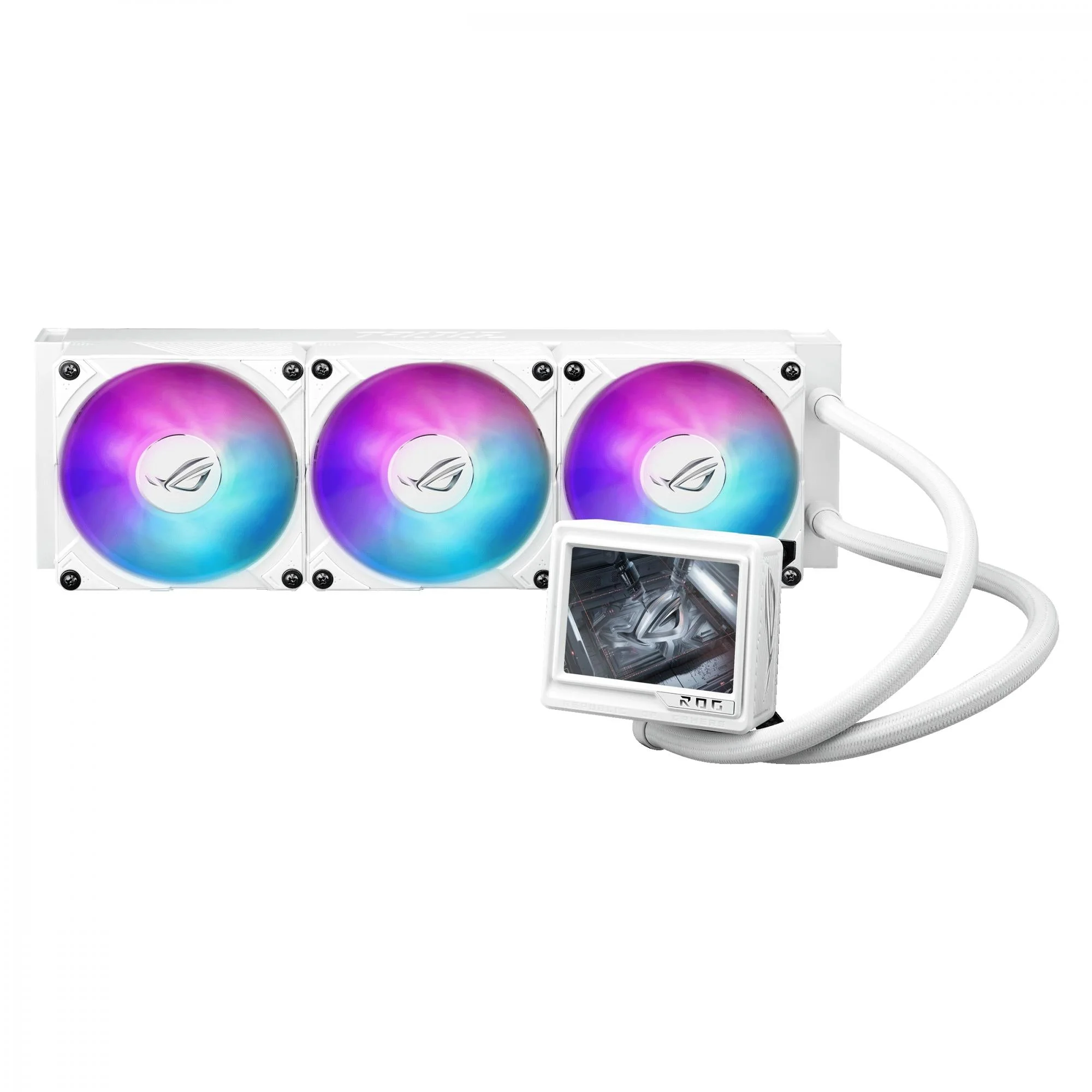 ASUS ROG RYUJIN III 360 ARBG EXTREME WHITE LCD AiO Liquid Cooler w. 3.5 LCD. Asetek Gen8 pump