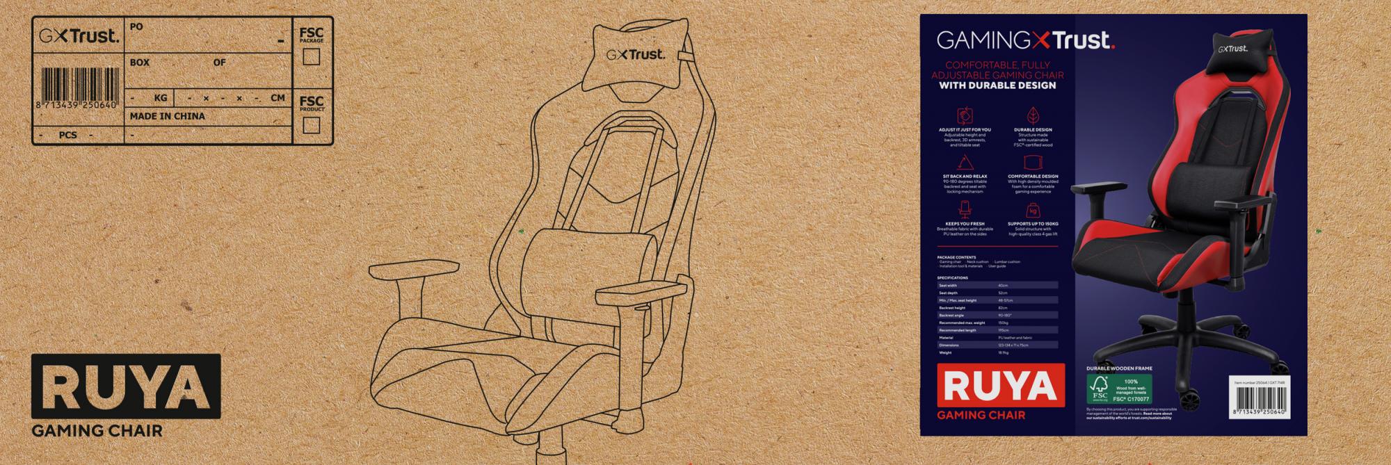 TRUST GXT714R RUYA GAMING CHAIR - RED