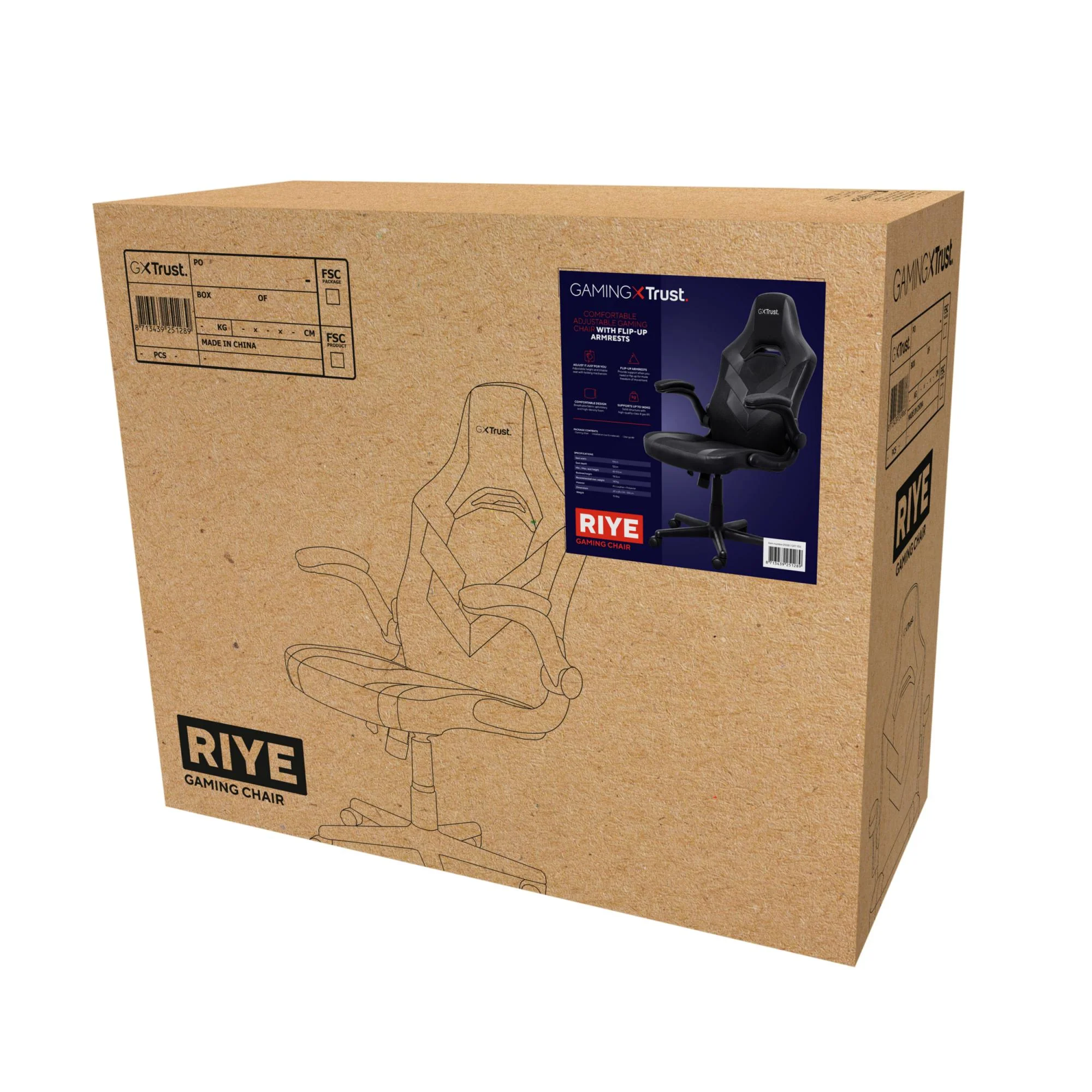 TRUST GXT703 RIYE GAMING CHAIR - BLACK