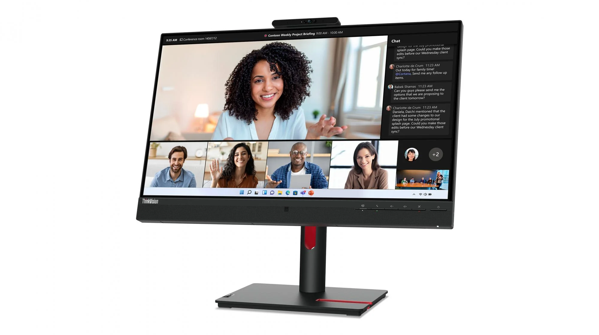 Lenovo ThinkVision T24mv-30 24 1920 x 1080 (Full HD) HDMI DisplayPort USB-C Pivot Skærm