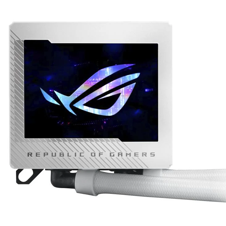 ASUS ROG RYUJIN III 360 ARBG WHITE Ed. AiO Water Cooler w. 3.5 LCD. 3x120mm ROG ARGB MD Fans 2200