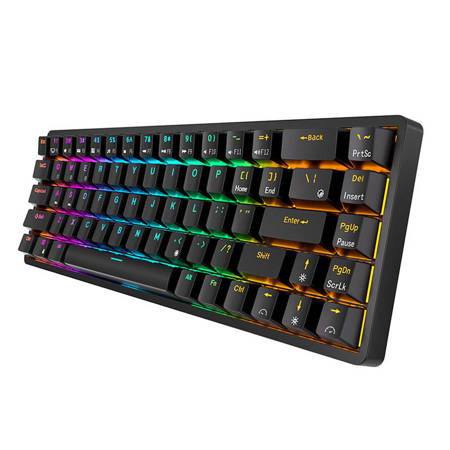 Trådløs mekanisk tastatur Royal Kludge RK837 RGB. Rød switch (sort)