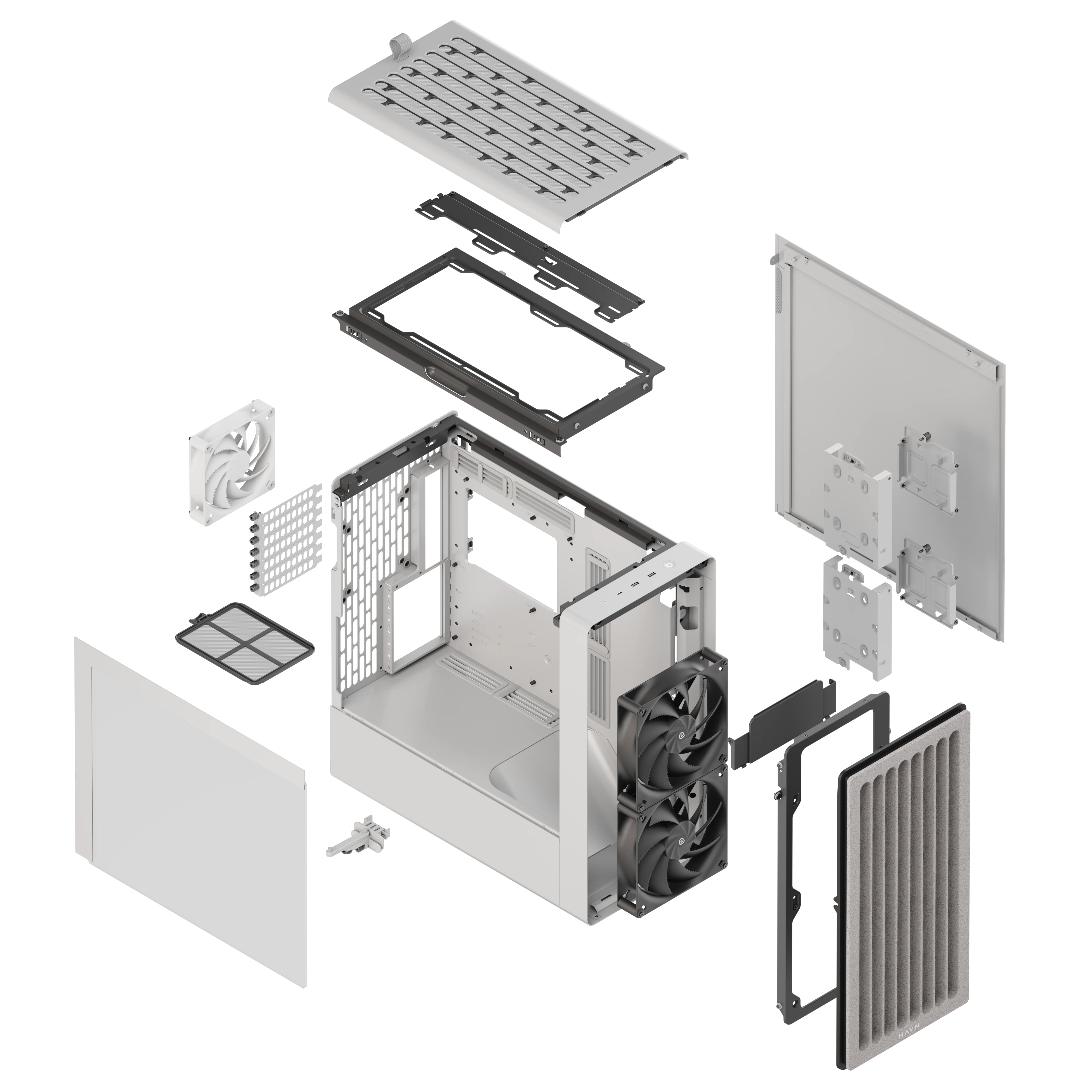 HAVN BF 360 – White Mid Tower kabinet med høj airflow og minimalistisk design