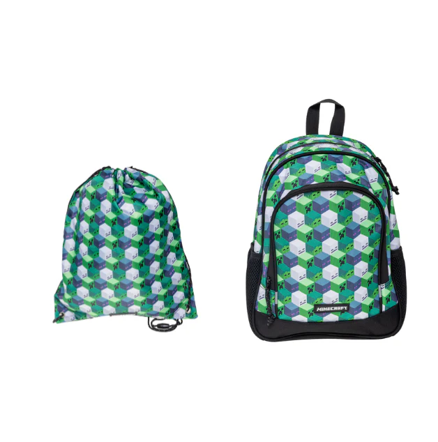 Minecraft – Medium Rygsæk + Gymnastikpose (Sæt)