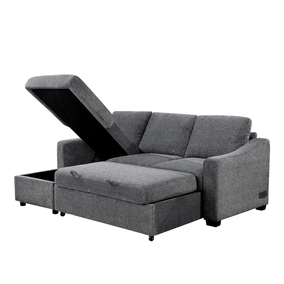 Coddle Aria Fabric Sleeper Sofa with Reversible Chaise and Storage.Beige/Gray - Online Shop