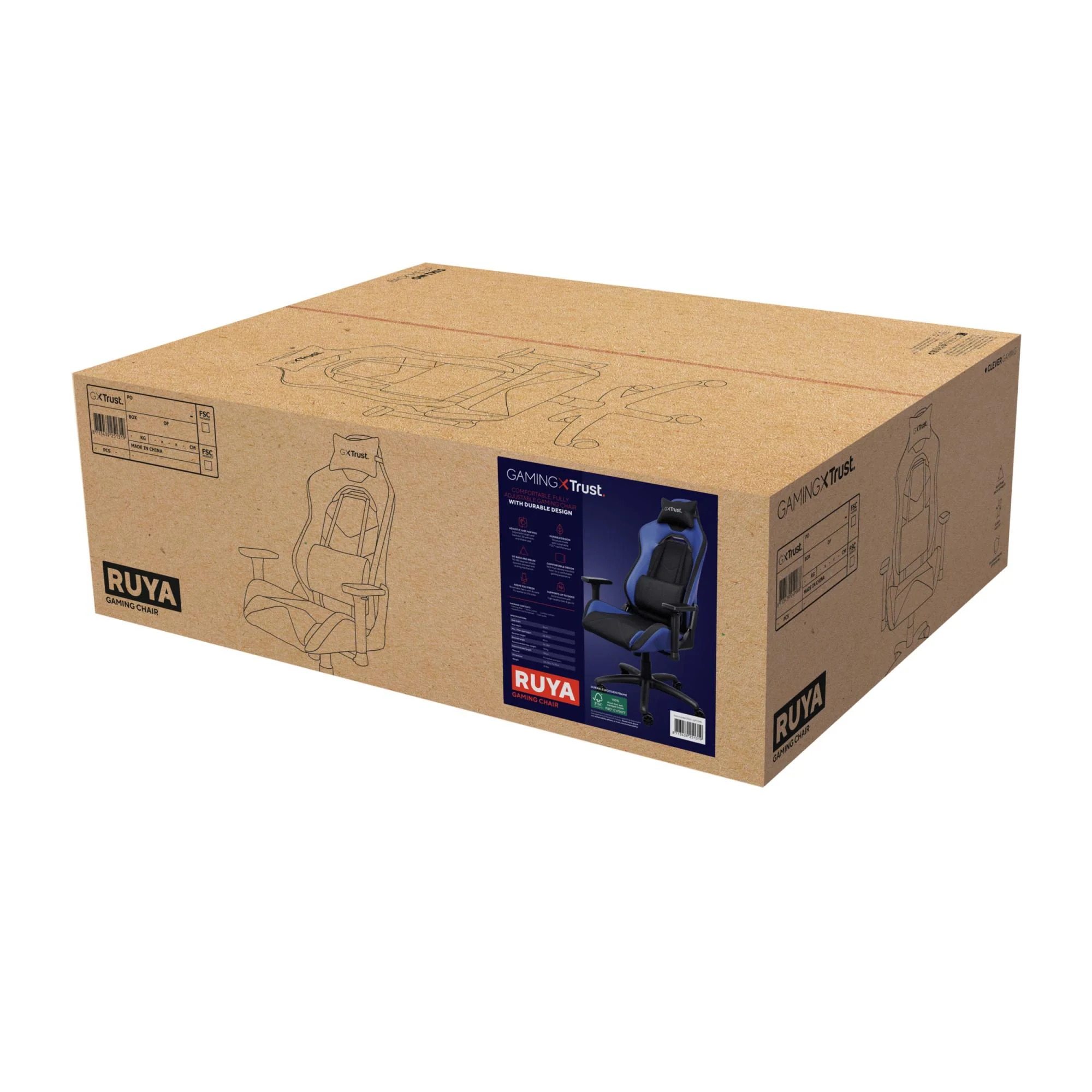 TRUST GXT714B RUYA GAMING CHAIR - BLUE